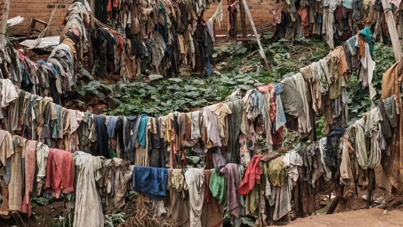 Clothing hanging on lines