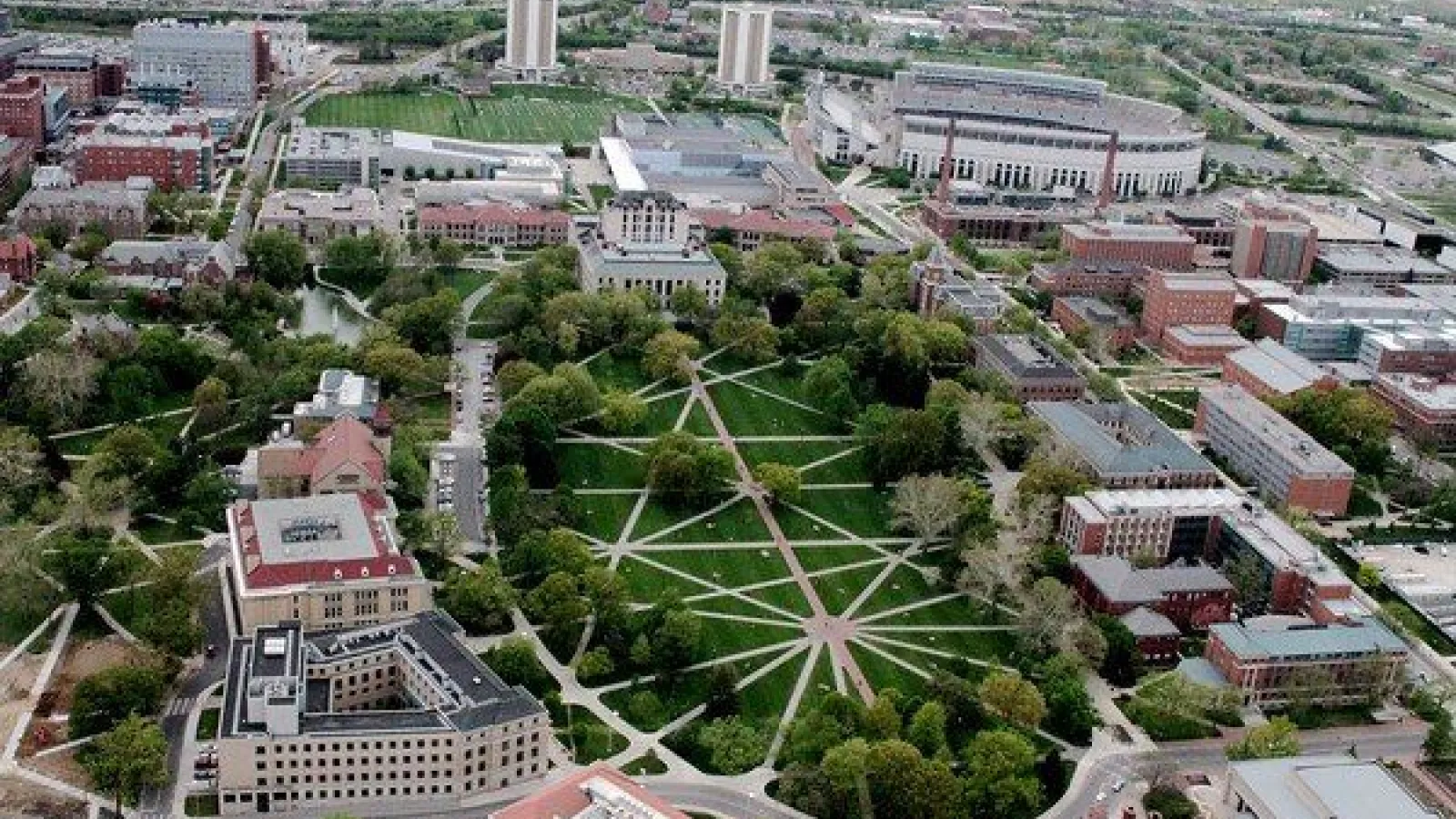 Arial view of the oval