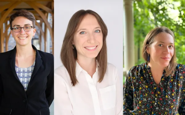 Headshots of Aidan Combs, Emily Ekl, and Bethany Everett